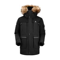 KAILAS凯乐石极地连帽羽绒服-40°户外登山加厚防风鹅绒工装派克服外套男 墨黑-男款 M