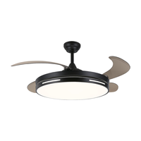 永怡御风 餐厅风扇灯吊扇灯6053客厅卧室饭厅灯带风扇隐形电扇灯 带电灯的吊顶电风扇吊灯 加大黑色/52寸玉风/变频6档/49瓦三色 配遥控器(带4档定时功能)