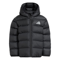 adidas男女小童拒水防风保暖休闲连帽棉服秋冬阿迪达斯轻运动 黑色 110