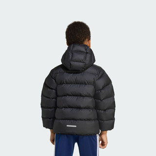 adidas男女小童拒水防风保暖休闲连帽棉服秋冬阿迪达斯轻运动   黑色   110