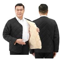 南极人中老年人男士保暖内衣爷爷冬季棉毛衫加绒加厚羊羔绒老人开衫上衣 深灰男款（保暖上衣） XL