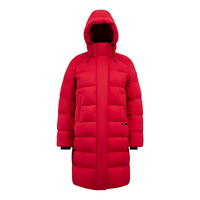 君羽户外羽绒服女中长款800蓬白鹅绒23年冬时尚加厚鹅绒服H52316 红色 S（白鹅绒180克）