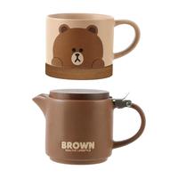 Marsica 满朝佳 LINE FRIENDS茶杯陶瓷茶壶家用泡茶杯子水杯功夫茶咖啡杯茶具套装