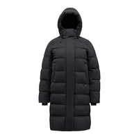 君羽户外羽绒服女中长款800蓬白鹅绒23年冬时尚加厚鹅绒服H52316 黑色 L（白鹅绒200克）