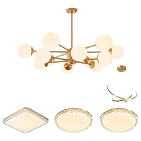 雷士 NVC   Lighting北欧铜材魔豆分子客厅大灯餐厅灯卧室灯吊灯灯具灯饰全屋套餐 力荐！灯头款三室两厅【带光源】