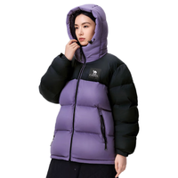 骆驼(CAMEL)【拒水羽绒】户外羽绒服男女同款加厚外套羽绒服 A33CR07164 拂袖紫/幻影黑【男女同款】