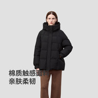 冰洁 BENGENBINJORA 2025冬95绒羽绒服女连帽O型一手长保暖外套J5400DB50 黑色 S 160/84A 【体重约50-65KG】