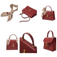 toutou 包包女牛皮婚包新娘手提包单肩包4107车厘子红（丝巾） 车厘子红（送丝巾）