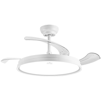 雷士 NVC   Lighting 风扇灯LED吊扇灯隐形扇叶简约中式餐厅卧室客厅 天际白-48W超薄大风力高显风扇灯