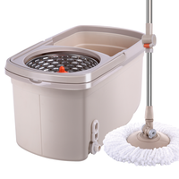 大卫旋转拖把桶甩干拖布桶双驱动免手洗拓扑家用木地板墩布地拖桶托把 1杆2头