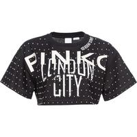 【季末精选】PINKO 2024春夏印花铆钉超短短袖T恤103108A1LV