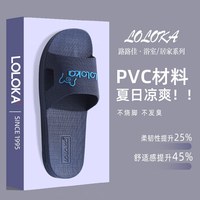 路路佳路路佳浴室拖鞋男夏家用室内居家不臭脚软底防滑洗澡拖鞋 蓝色 (PVC材质 清爽不臭) 42 (拍大一码)