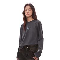 Lee24早秋舒适版圆领插肩袖灰色女长袖T恤休闲LWT008941200 灰色 XL