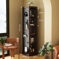 星恺 2025最新款旋转书架360书柜洞洞板置物架全身镜一体落地穿衣镜 360旋转书架洞洞板置物架