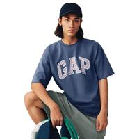 Gap男女装2025春季纯棉经典logo圆领短袖T恤宽松上衣725616 灰蓝色 3XL (185/108A)亚洲尺码