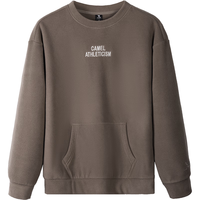 骆驼(CAMEL)抓绒卫衣中性男女同款圆领宽松套头衫 J34CZ0L0608 橄榄棕 L