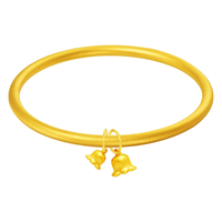 中国黄金（CHINA GOLD）黄金手镯足金铃兰花素圈手环金镯子时尚简约送女友老婆生日礼物 铃兰花手镯 圈号60 约5.1g