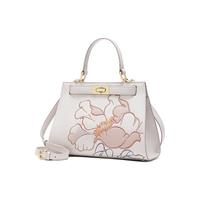 【宝藏轻奢】古伊西凯莉包真皮轻奢山茶花刺绣手提包