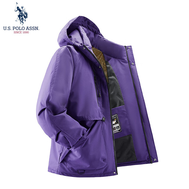 U.S. POLO ASSN. 美国马球协会 高奢 棉衣 防风蓄热 户外保暖连帽外套 商场同款