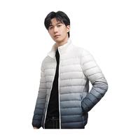 雅鹿轻薄短款羽绒服男秋冬季时尚渐变百搭男士冬装立领简约外套 灰色 165/S