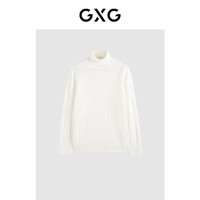 GXG男装 多色潮流休闲男士毛衫合集 GEX11028684白色高领线衫 XL