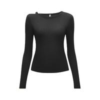 蕉内热皮501++保暖内衣女士打底衫裸感带胸垫7A抗菌莫代尔秋冬季秋衣 【圆领带杯】黑色 XL