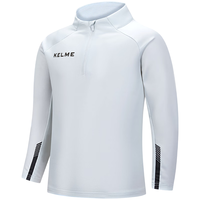 卡尔美（KELME）儿童套头衫足球训练服跑步运动卫衣半拉链上衣 高级灰 170