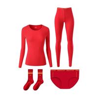 螃蟹秘密本命年内衣套装男女结婚大红色2024龙保暖秋衣秋裤礼盒装