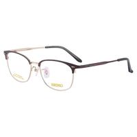 精工(SEIKO)男眉毛框全框钛合金可配近视片HC3012 C90 凯米U6防蓝光1.67 C90-深褐/金色