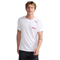 2XU Aspire系列男女短袖T恤 夏季透气休闲运动服速干服 男款白色 S
