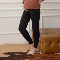 nest designs女士裤春秋外穿长裤孕期打底裤竹棉弹力休闲裤子 墨墨黑 M