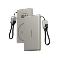 GUMAYUSI3c认证磁吸充电宝Magsafe无线快充自带线适用iPhone16苹果15promax华为小米超薄小巧便携移动电源 【碲金】超强磁吸丨自带快充线丨低温不伤机 10000毫安时