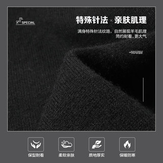 SHANSHAN杉杉纯羊毛衫男秋冬100%绵羊毛假两件毛衣加厚亲肤保暖毛衣 深灰色 S /165