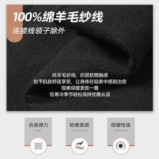 SHANSHAN杉杉纯羊毛衫男秋冬100%绵羊毛假两件毛衣加厚亲肤保暖毛衣 深灰色 S /165