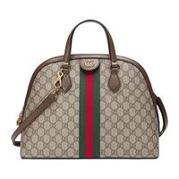 GUCCI 古驰 OPHIDIA系列 女士帆布单肩手提包 524533 K05NB 8745 棕色 中号