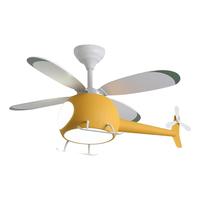 德洛特(dolot)儿童房吊扇灯卧室男孩女孩房间创意幼儿园装饰飞机电风扇灯一体 A款 蓝色 +遥控
