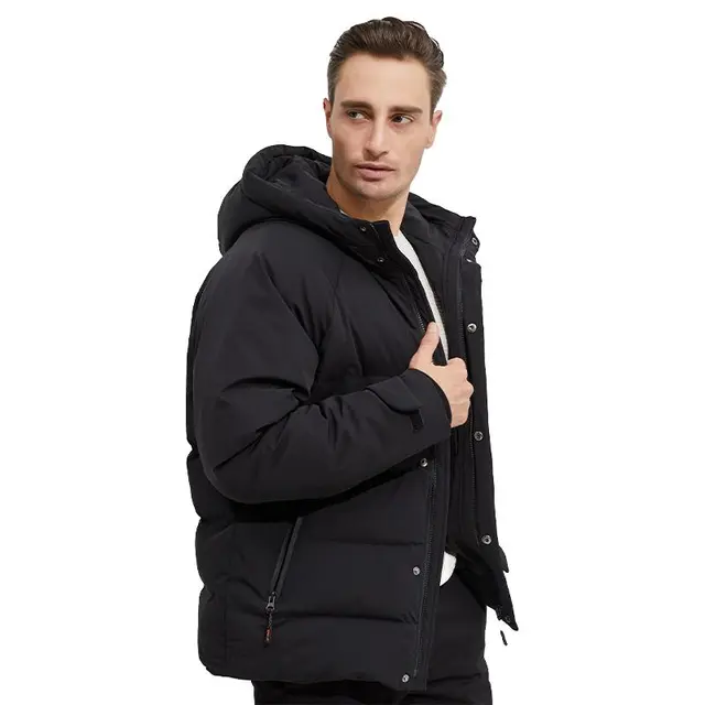 OROLAY欧绒莱21冬季新款连帽纯色时尚保暖防风男羽绒服