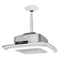 飞稳棋牌室麻将机吸烟灯升降吊灯空气净化器茶楼馆房桌抽烟排烟灯 纤薄升级款_铂金灰