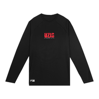 UZIS 有志者 运动长袖投篮服春夏男士圆领T恤篮球训练服宽松速干健身服 黑色 XL
