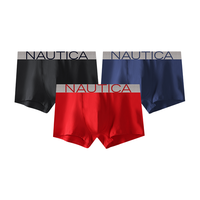 诺帝卡(NAUTICA)Nautica Underwear 诺帝卡 男士内裤无感透气棉质内裤3条装 深海蓝+黑色+红色 XL