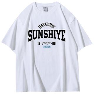 DAFTPUNK 疯庞克 短袖t恤男女款夏季潮牌ins港风印花圆领半袖衣服宽松潮流打底体恤