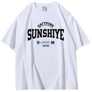 DAFTPUNK 疯庞克 短袖t恤男女款夏季潮牌ins港风印花圆领半袖衣服宽松潮流打底体恤