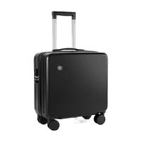 NINETYGO 90分 行李箱18英寸小型登机箱男女旅行商务万向轮儿童拉杆箱黑色