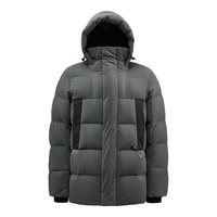 JUNYU 君羽 户外羽绒服男中长款800蓬白鹅绒拼色加厚防风保暖鹅绒服G52165 深灰-黑色 L