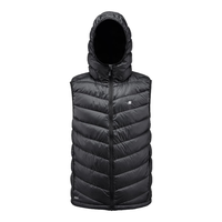 君羽羽绒马甲款800蓬松度白鹅绒超轻户外时尚连帽羽绒背心F51155 黑色-女款 2XL
