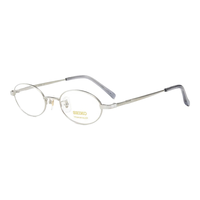 精工(SEIKO)眼镜框全框女士椭圆形钛合金眼镜架H03085 02  万新防蓝光1.74 02银色
