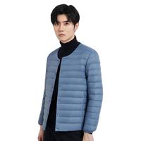 玫凌 轻薄羽绒服男士无领保暖内胆大码圆领内穿薄款V领外套