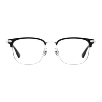 帕森（PARZIN）范丞丞同款近视眼镜架 轻钛眉框轻商务眼镜男女款 可配近视 68103 亮黑色