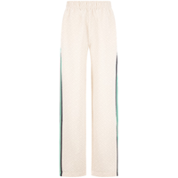 TOMMY HILFIGER 24新款春季女装学院风暗纹提花拼色毛巾布宽松运动裤41490 米白色AEF XS