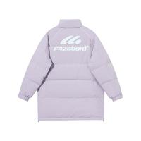 【F426店】国潮牌冬季嘻哈宽松中长款机车字母夹条羽绒服
